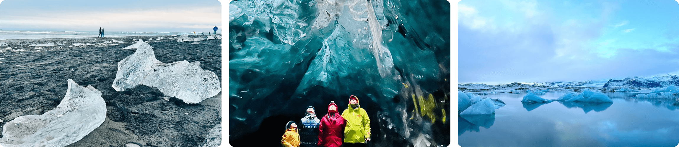 Glacier Lagoon, Ice Cave, Black Sand Beach