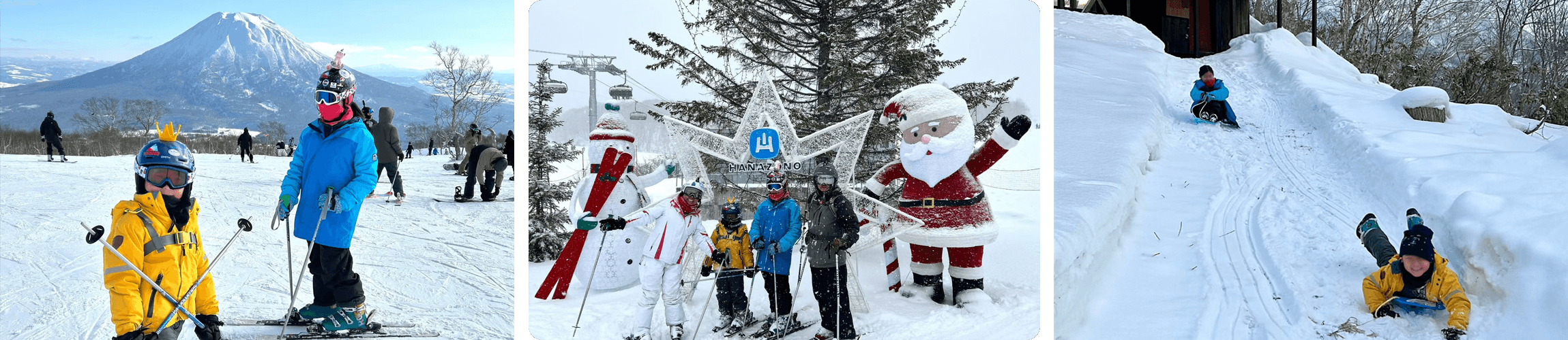 Niseko ski slopes with kids