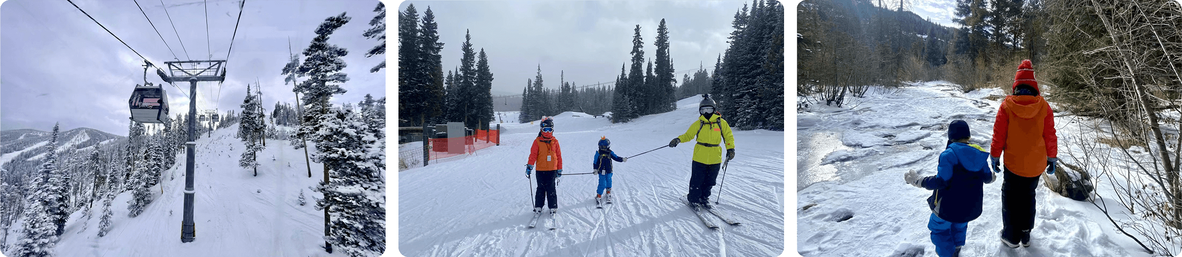 Family skiing in Colorado during winter